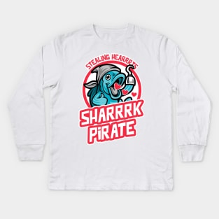 Stealing Hearts Shark Pirate Kids Long Sleeve T-Shirt